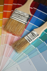 Brushes on color palette