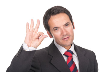 businessman making ok sign