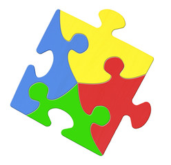Multicolored Puzzle Piece Symbolizing Autism Awareness