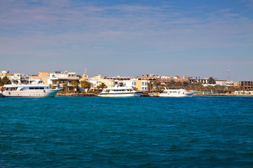 Fototapeta na wymiar Hurghada from Red sea. Egypt