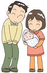 新生児と両親