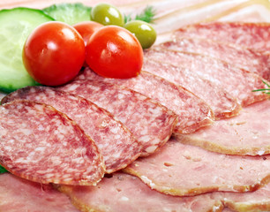 Beautiful sliced food arrangement