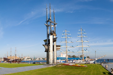 Obraz premium Kosciuszko Square in Gdynia, Poland.