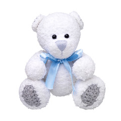 Teddy bear in classic vintage style isolated on white background