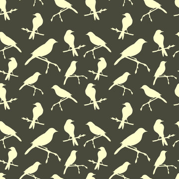 Seamless pattern with birds