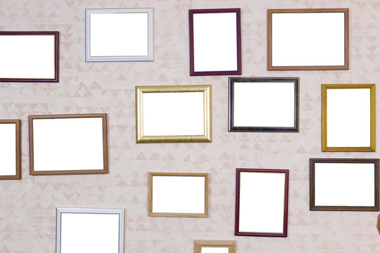 Wooden empty picture photo frames