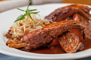 Traditional German Beef Rouladen Stuffed with Vegetable
