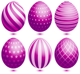 6 Easter Eggs Pink