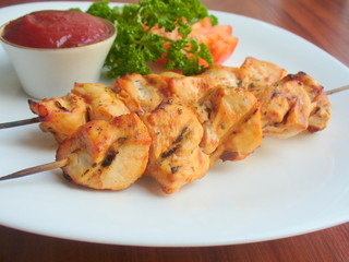 Grilled chicken on a skewer