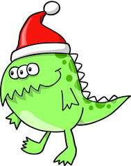 Christmas Holiday Monster Alien Vector Illustration