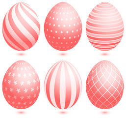 6 Easter Eggs Light Red