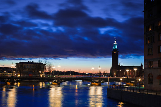 night view of Stockholm city