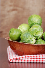closeup of brussel sprouts