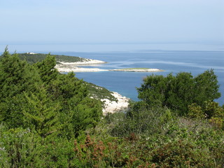 One of the bays of the island Vis in the Adriatic sea in Croatia