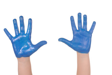 Children painted hands