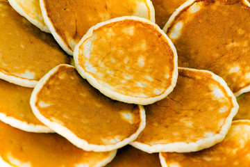 Pancakes on a plate closeup