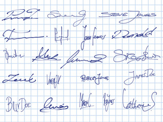 Signatures - ficticious business handwriting