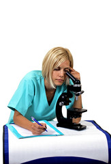 Doctor with microscope