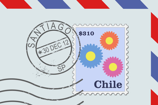 Santiago de Chile - postmark on a letter