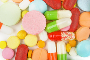 pills isolated on white background