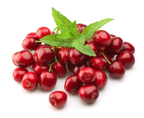 Cherry with fresh mint