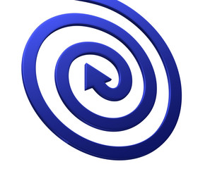 Arrows on white. Spiral shape