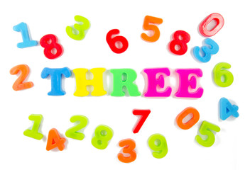 Fototapeta premium number three surrounded by other numbers