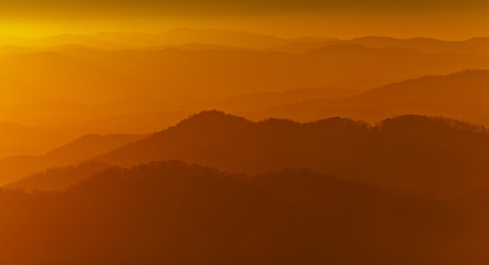 Appalachian mountains at sunset