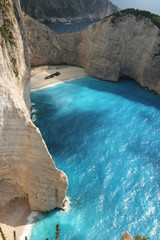 Top view of Navagio beach in Greece