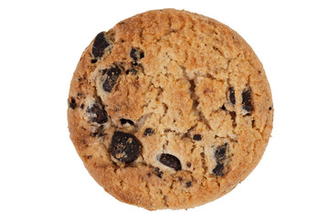 Round shortbread with chocolate