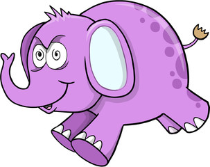 Insane Crazy Purple Elephant Vector