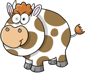 Crazy Cow Vector Illustration