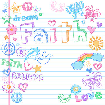 faith colored doodles