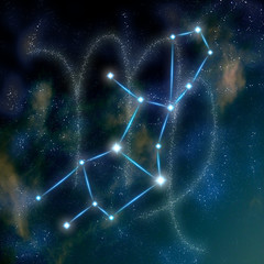Virgo constellation and symbol