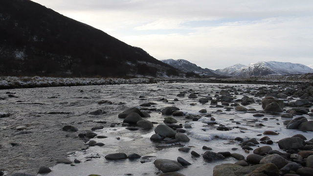 River Calder and Monadhliath Mountains Scottish highlands