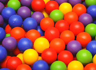 colorful plastic balls on children's playground