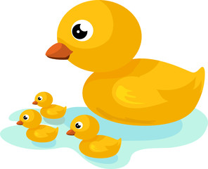 Yellow duck family