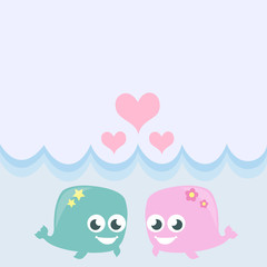 Obraz premium whales love