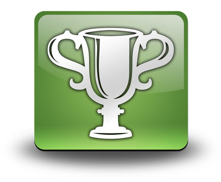 Green 3D Effect Icon "Award Cup"