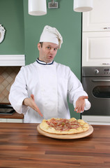 Chef and pizza