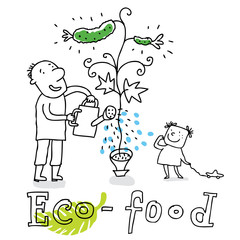 Eco food, vector drawing