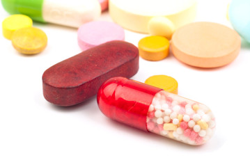 pills isolated on white background