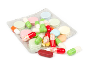 pills isolated on white background