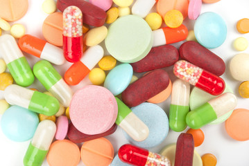 pills isolated on white background