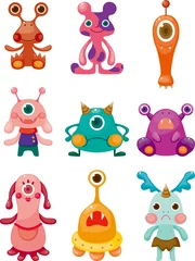 Photo sur Plexiglas Créatures Jeu d& 39 icônes de monstres de dessin animé