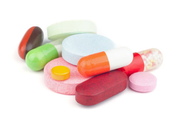 pills isolated on white background