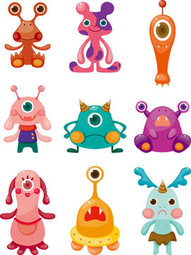 cartoon Monsters icons set