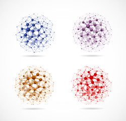 Four molecular spheres - 38524228