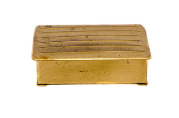 isolated vintage brass box