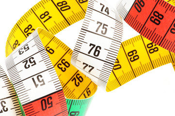 Measure tape, on white background